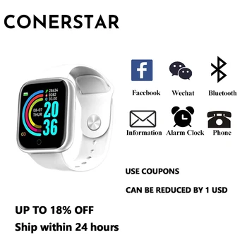 

Conerstar D20 Smart Watch Smart Bracelet Heart Rate Blood Pressure Monitoring Pedometer Waterproof Health Y68 Wearable
