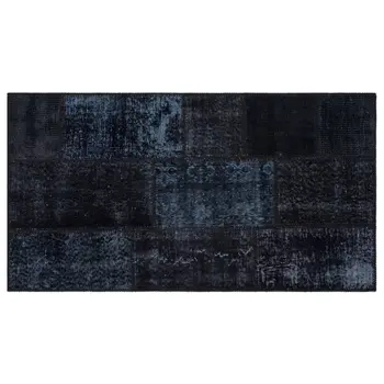

Handmade Black Vintage Overdyed Patchwork Area Rug 080x150 Cm-2'7''X4'11''