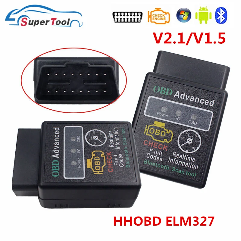 HH OBD ELM327 Bluetooth V1.5/V2.1 OBD2 подключению CAN шины проверки двигателя HHOBD ELM 327 OBDII 2