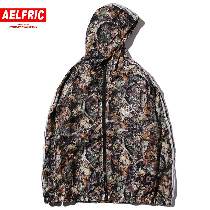 

11 BYBB'S DARK Maple Leaf Tree Printed Jacket Hip Hop Streetwear Jackets Camouflage Men Windbreaker Jackets Zipper Outwear