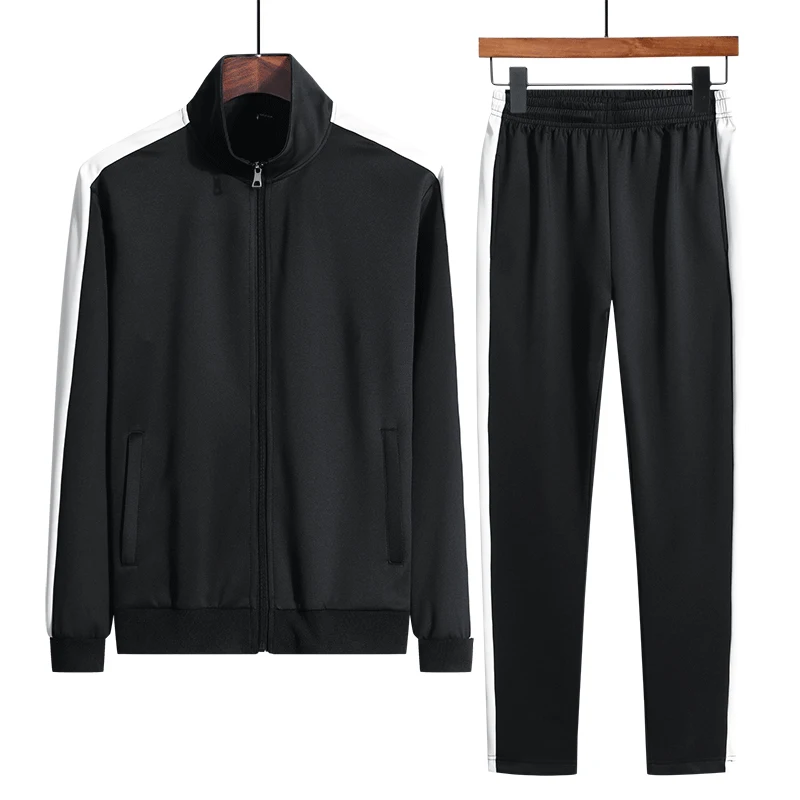 

New Men's Set Spring Autumn Tracksuit Male Fashion Sportswear 2 Piece Set Running Suit Jacket+Pant Sweatsuit Asian size L -5XL