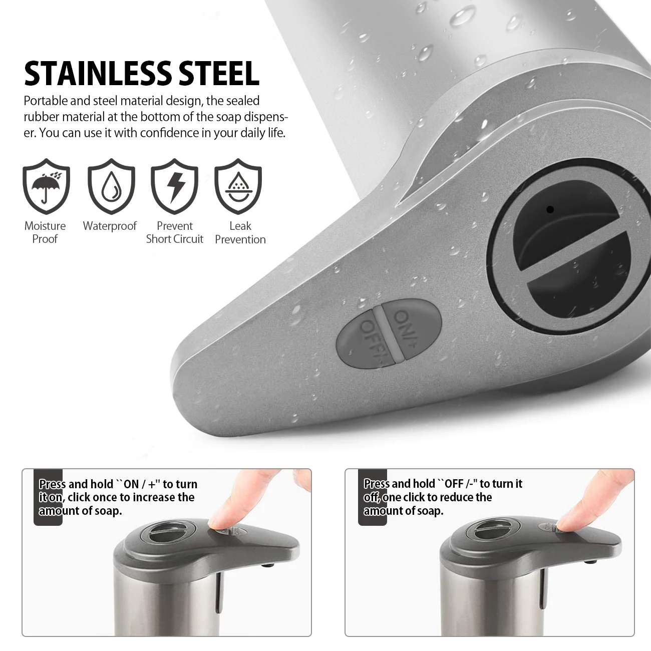 Bomba de Espuma com Sensor Infravermelho Aço bomba de espuma com sensor infravermelho aco 02