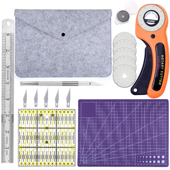 

LMDZ Rotary Cutters Rotary Cutter Set with Cutting Mat Patchwork Ruler Carving Knife Rotary Cutter Kit for Sewing and Quilting