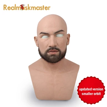شراء Realmaskmaster الذكور اللاتكس واقعية الكبار سيليكون قناع الوجه الكامل للرجل تأثيري قناع حفلة الوثن الجلد الحقيقي