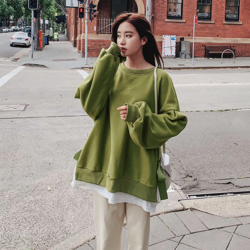

Ins Spring/Autumn/Winter 100%Cotton Thin Knit Sweatshirts Women Hooded Pullover Tops Female Hoodies Casual Mujer Clothes