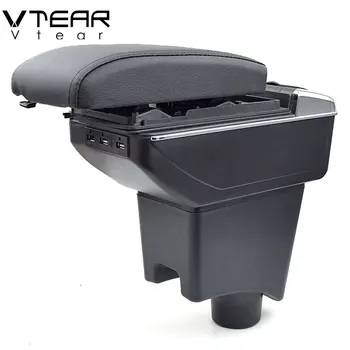 

Vtear For Lada largus accessories car armrest leather arm rest USB storage box center console interior parts decoration auto