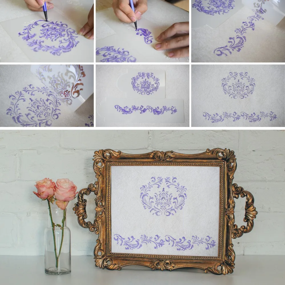 3pcs Unicorn Cake Stencils Cupcake Sugarcraft Decoration Mould Baking Tool Printing mould Kitchen Accessories Coffee tools05