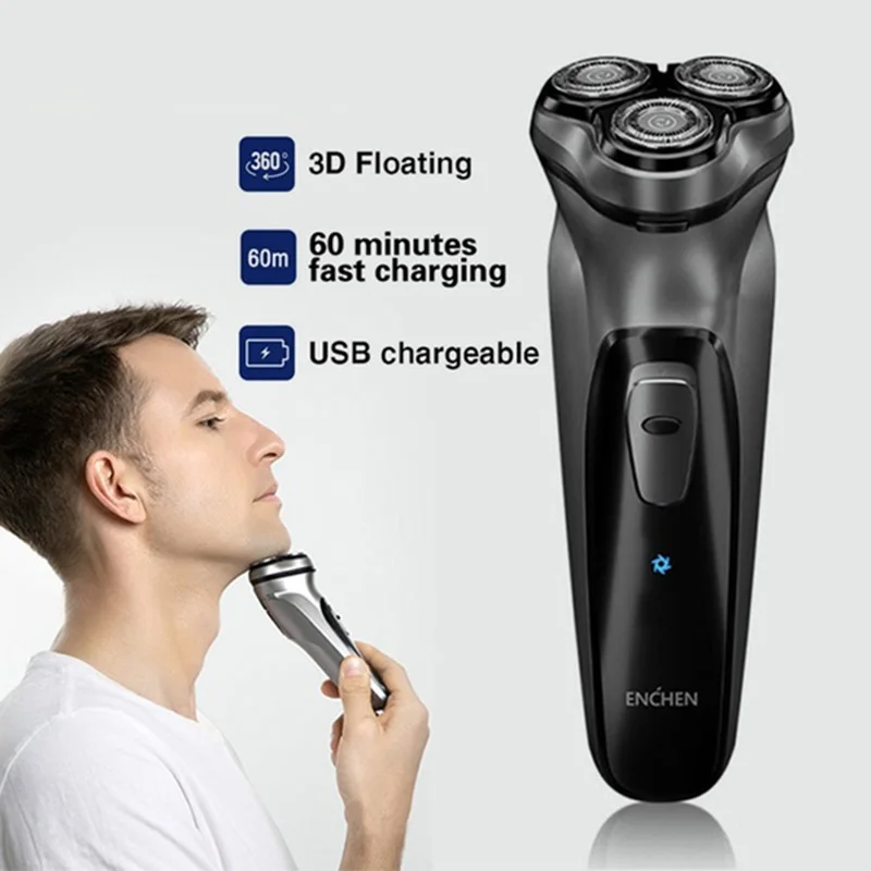 Электрическая бритва ENCHEN Blackstone 3D для мужчин умная перезаряжаемая с USB быстрая