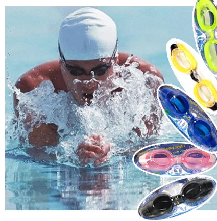 

High-definition Glasses Goggles Big Box Waterproof Anti-fog Swimming Plain Glass Men And Women/Children Send Earplug Nasal Splin