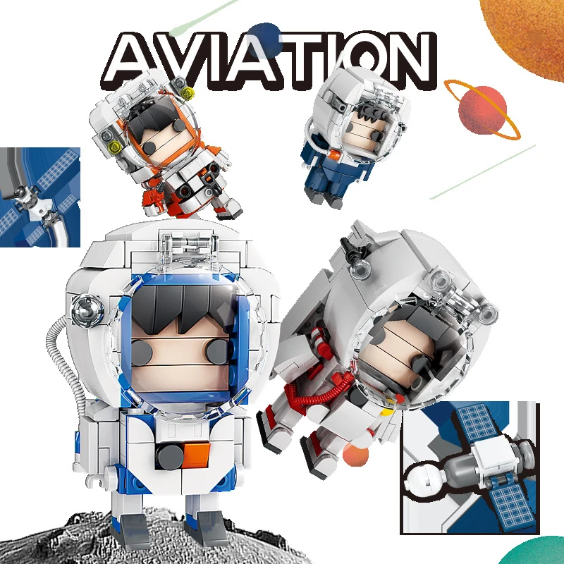 

Brickheadz Space Rocket Shuttle Model Building Blocks International Space Station Figures Spaceship Astronaut Creative Plane Kit