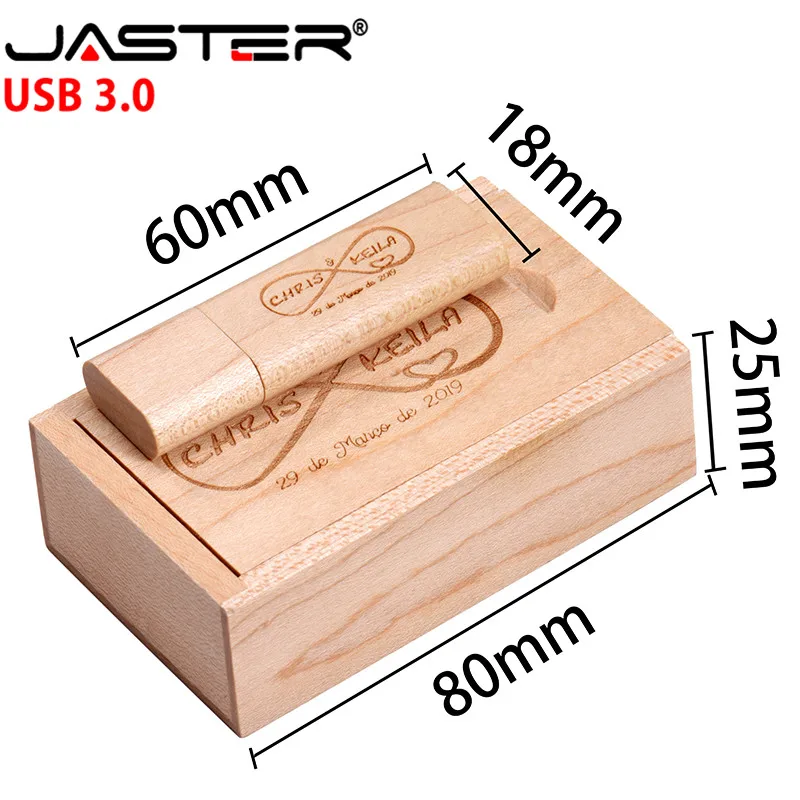 JASTER USB 3 0 2018 горячая Распродажа Деревянный Маленький круглый + коробка 4 ГБ 8 16 32 64