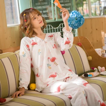 

2020 SPring Autumn Fashion Pajama Sets For Women Long Sleeve Trousers 2 Pcs Pyjamas For Woman Premium Pijama Night Sleepwear