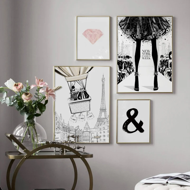 T Stage Catwalk Model Tower Wall Art Canvas Painting Nordic Posters And Prints Wall Pictures For Living Room Decor Painting Calligraphy Aliexpress