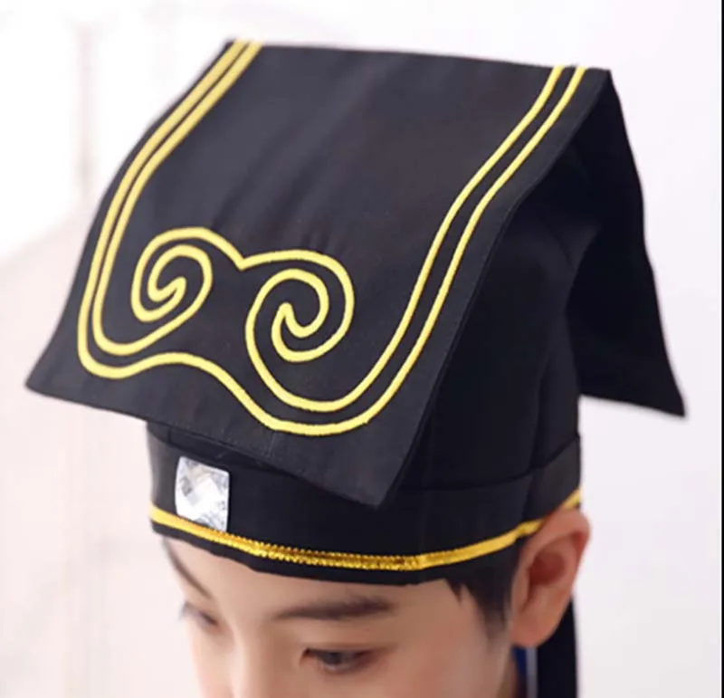 Шапка Hanfu для мужчин и детей Китайская традиционная древняя учительница черная
