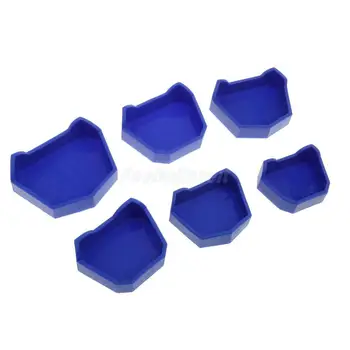 

6pcs Dental Lab Plaster Model Base Former Molds Tray Dentist Tool Blue