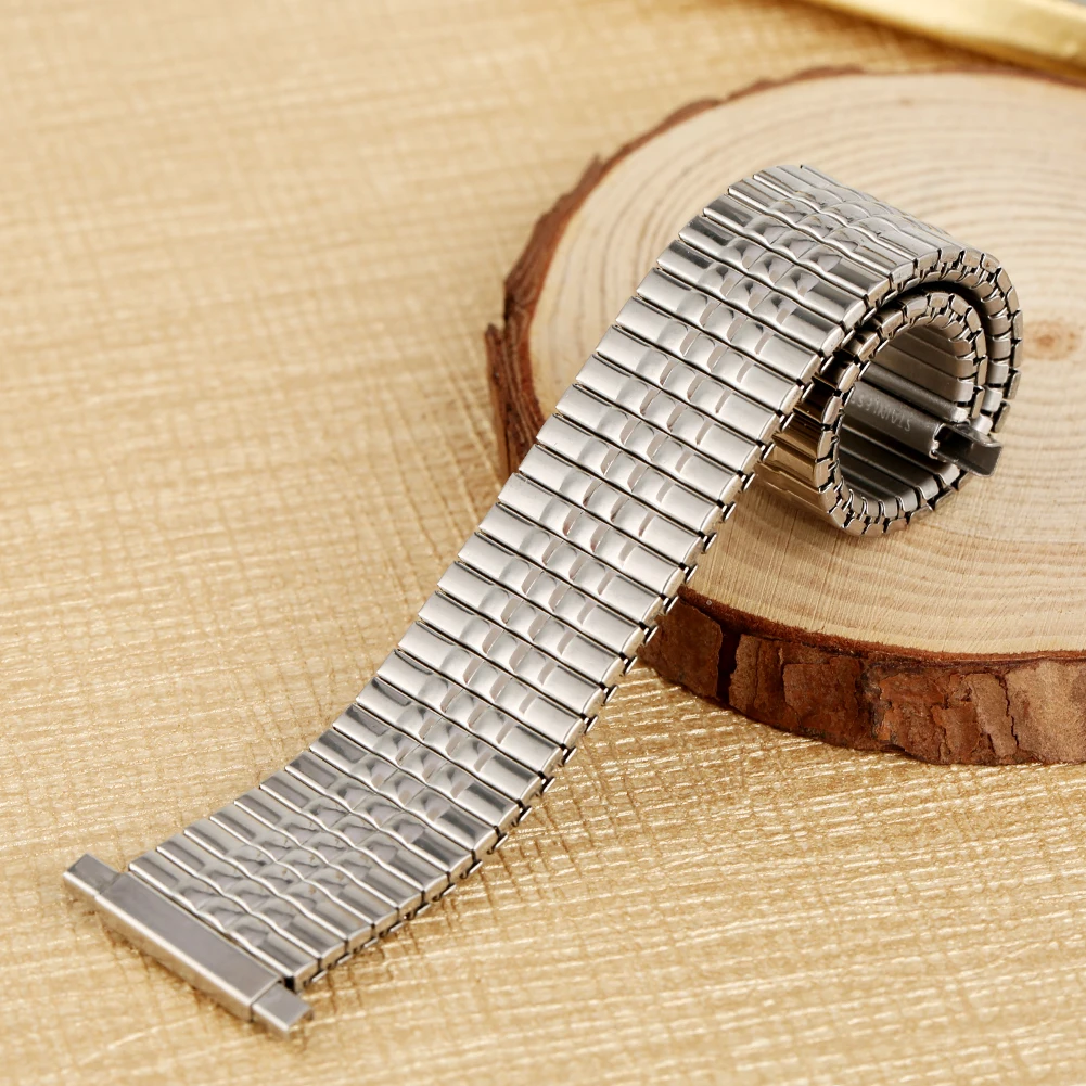 Premium Elastic Watch Strap 16MM Stainless Steel Watchband 18MM No Buckle Metal Replacement 20MM Wristwatch Band 22MM Bracelet