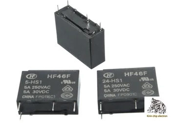 

5pcs/lot HF46F-005 012 024-HS1 5V 12V 24V 5A250VAC New Relay