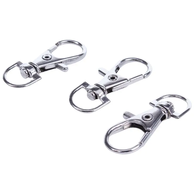 

New 20Pcs Metal Lobster Trigger Swivel Clasp Hooks Clip Buckle Jewellery Making Arts Crafts Key Ring Keychain 35mm