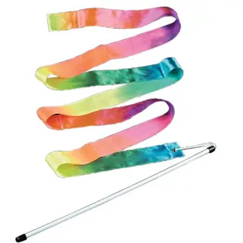 

4M Colorful Gym Ribbons Dance Ribbon Rhythmic Gymnastics Art Ballet Streamer Twirling Rod Stick For Gym Training Professional