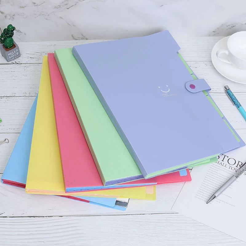 Simple A4 File Document Bag Pouch Holder Organizer Multi Layered School Office Supplies Expanding File Folder Document Storages
