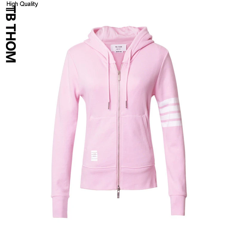pink hooded zip up sweatshirt
