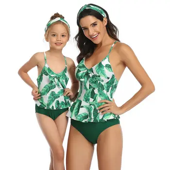 

Family Matching Swimwear Mother Daughter Women Girl Floral Bikini Summer Beach Swimsuit Bathing Sets Outfits