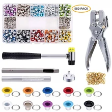 580 Sets Grommet Kit,Grommet Setting Tools Metal Eyelets Set with Install Tool Kit in Storage Box ,Leather Crafts DIY Projects