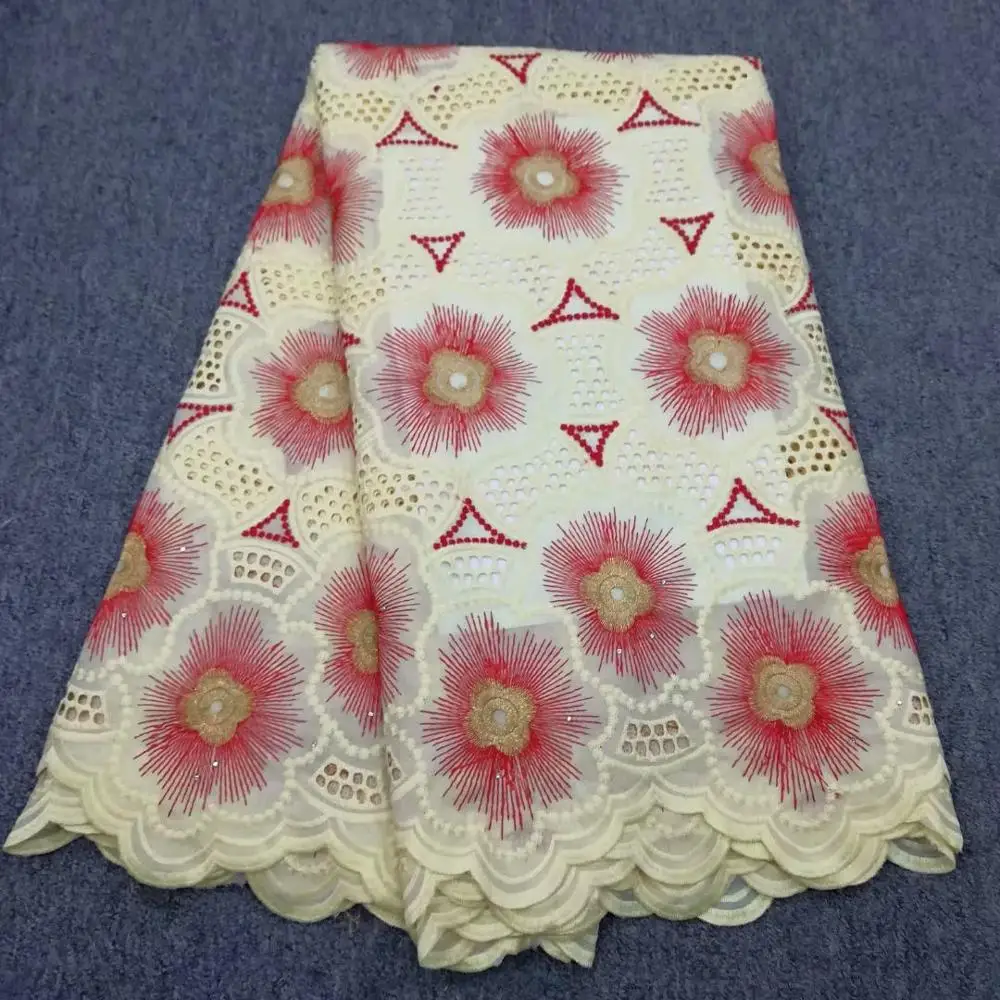 

Hot Sale African Cotton Swiss Voile Lace Fabric High Quality With Stones Swiss Voile Switzerland African Lace Fabric