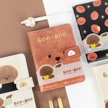 

Creative Teddy Bear Notebook A6 96 Sheets Journal PU Leather DIY Daily Planner Notepad Notebooks for School Supplies Stationery