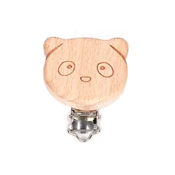 

Cute Shape Beech Wood Pacifier Clip Baby DIY Preferred Nipple Chain Accessories 23GD