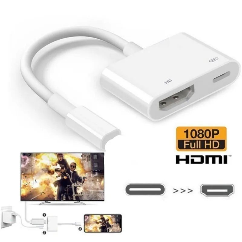 Кабель-адаптер 8Pin-HDMI для iPhone 11 Pro Max 12 X XS 8 iPad PRO 2020 9 iOS 4K DHMI кабель-преобразователь
