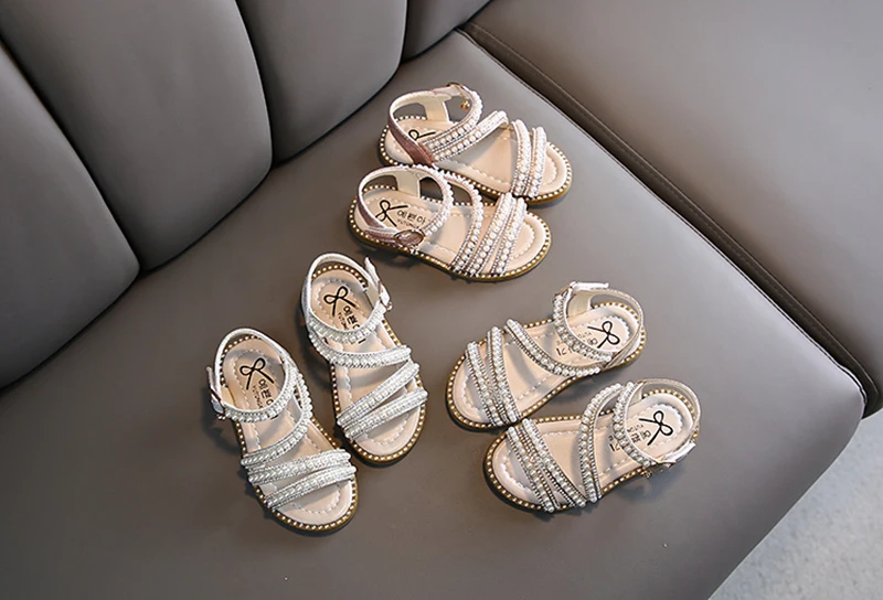 children's sandals near me Girl Sandals Summer Fashion Kids Baby Girls Bling Rhinestone Princess Single Sandals For Little Big Girl's Shoes children's shoes for sale