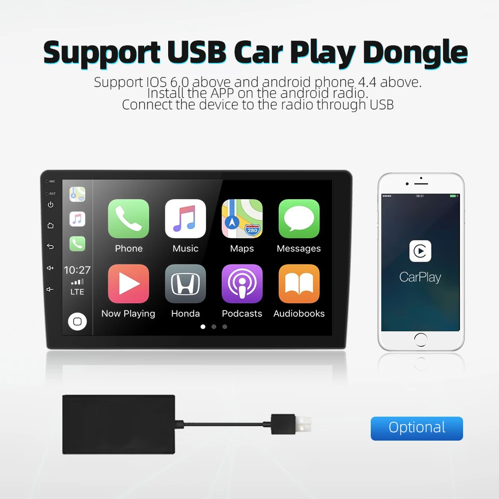 1 din DSP Android 10 PX6 Multimedia DVD Video Player GPS Navigation Car Radio Stereo Wifi BT HDMI Carplay TV OBD DAB SWC 4G+64G