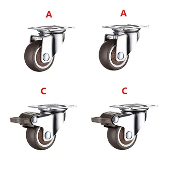 

4pcs 1.5 inch TPE 8*20mm ultra quiet rubber wheel brake cabinet furniture casters brake wheel with screw
