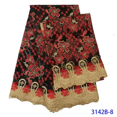 Африканский Базен Riche кружевной ткани с камнями жаккард стиль шнур кружева ткани индийские женщины свадебное платье KS3142B - Цвет: Picture 8