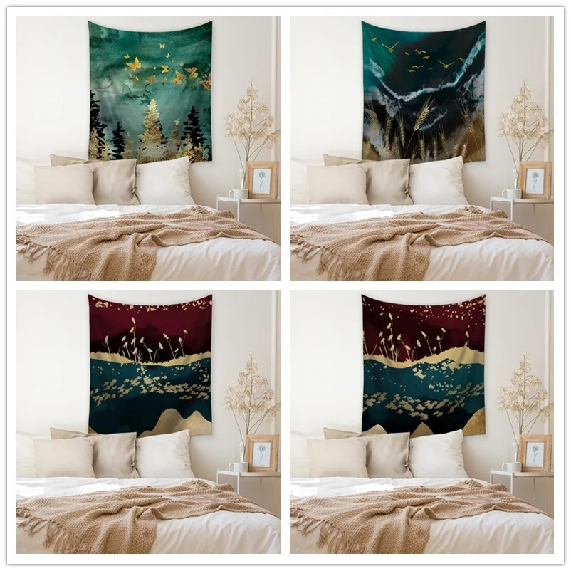 

Psychedelic Oil Painting Tapestry Night Scene Milu Wall Hanging Tapestry Waterproof Mould Proof Wall Carpet Boheme Tapestries