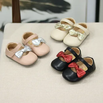 

Spring and Autumn Girls Leather Shoes Hook Loop Baby Bow Single Soft-soled Leather Shoes Princess Shoes Toddler Girl Shoes