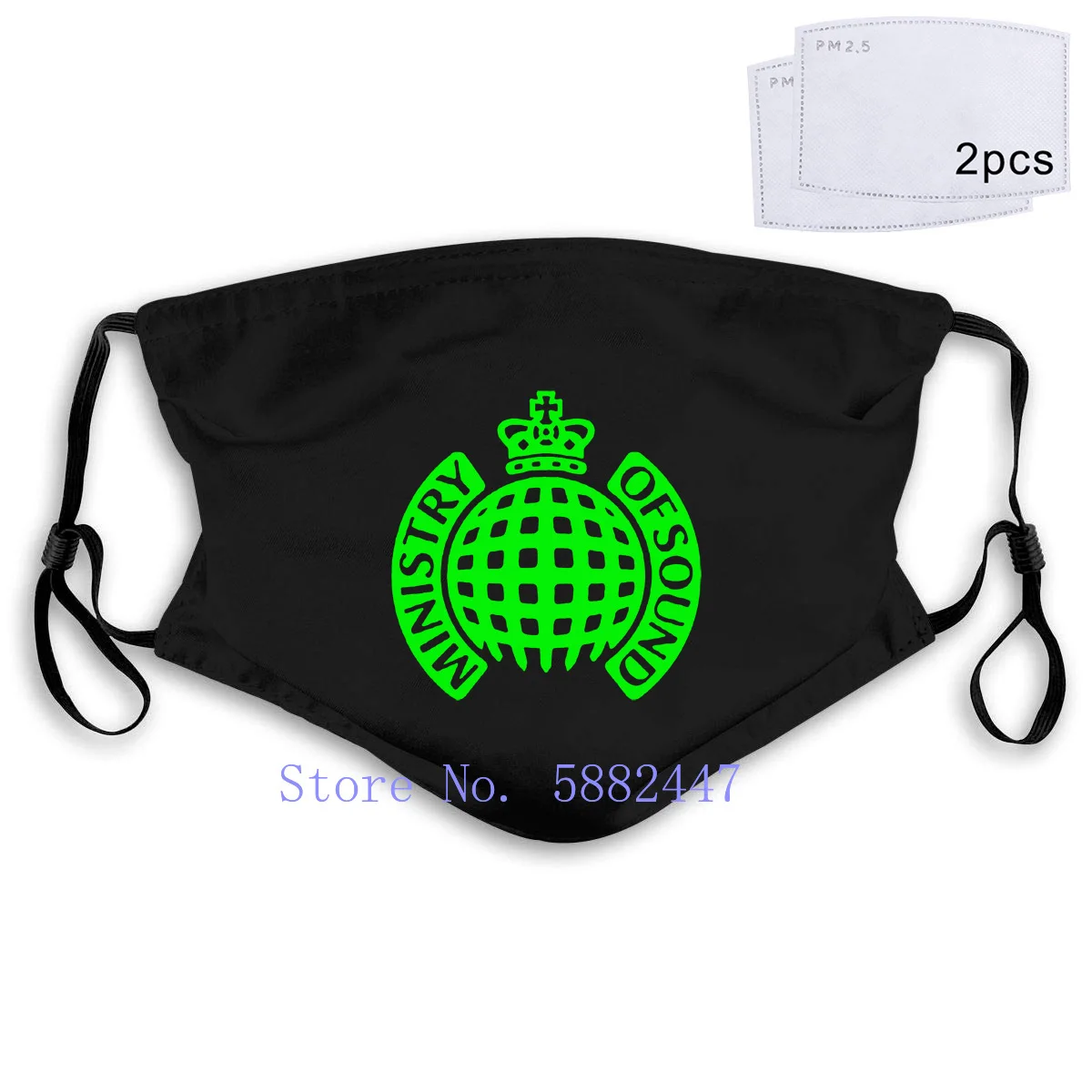 New Ministry of Sound Electro House Music Logo Men's Black To Men Women's Mouth Mask Filter | Аксессуары для одежды