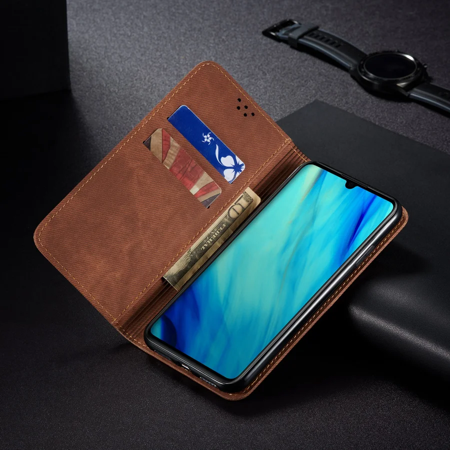 Роскошный джинсовый кожаный чехол-книжка для huawei P30 mate 30 Pro Lite P Smart Z Y9 Prime Hono 10i 20 8x Магнитный чехол-книжка