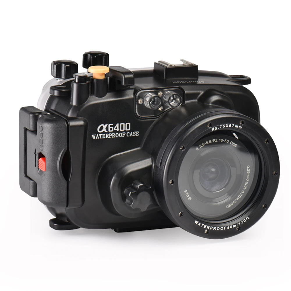 방수 박스 수중 하우징 카메라 다이빙 케이스,  A5000, A5100, A6000, A6300, A6400, 16-50mm 렌즈 가방 커버, 40m, 130ft