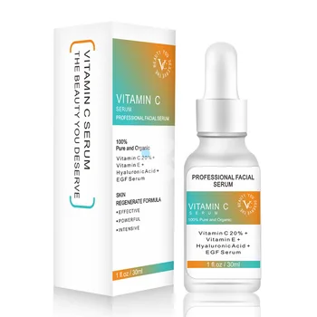 

Vitamin C EGF Face Serum HA Remove Dark Spots Freckle Speckle Fade Ageless Skin Care Whitening Anti Winkles Essence Shrink Pores