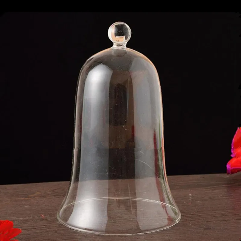 Bell Shaped Glass Dome Vase, Home Decoration, Transparent Cover, Wedding Prop, DIY Friend Favor Gift, Big Size, 15x24cm