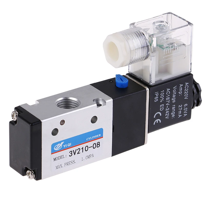 

AC220V Pneumatic Fittings 3 Way 2 Position Directional Control Solenoid Valve