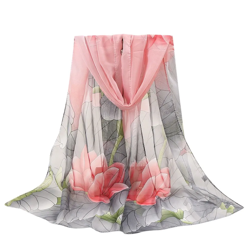 Rose Flowing Ink painting Silk Shawl pink Scarves 160*50cm Women Flower Print Long Soft Wrap Scarf Simulation crinkle hijab | Аксессуары