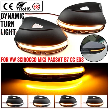 

2 pieces For VW Passat CC B7 Beetle Scirocco Jetta MK6 Euro LED Side Wing Dynamic Turn Signal Light Rearview Mirror Indicator