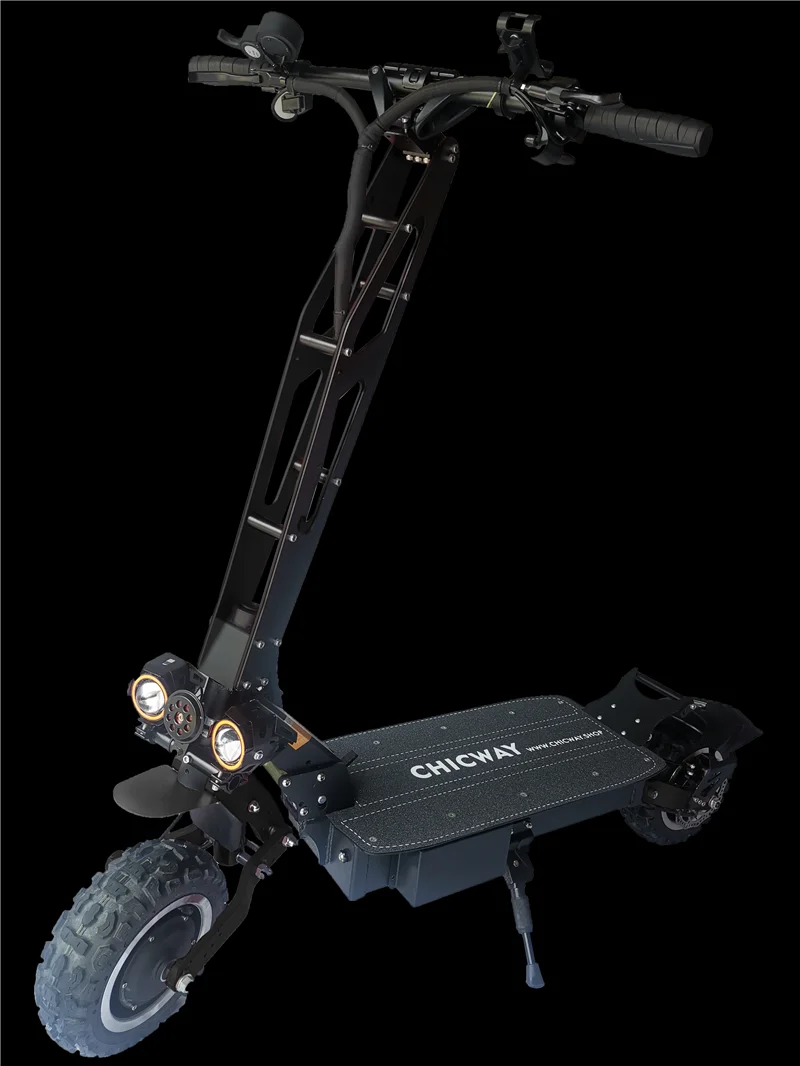 Популярный внедорожный электрический скутер CHICWAY Black warrior 11 дюймов 3200 Вт 60В 35ah скорость 100 км/ч+ двойной привод масляный тормоз для взрослых - Цвет: Black warrior
