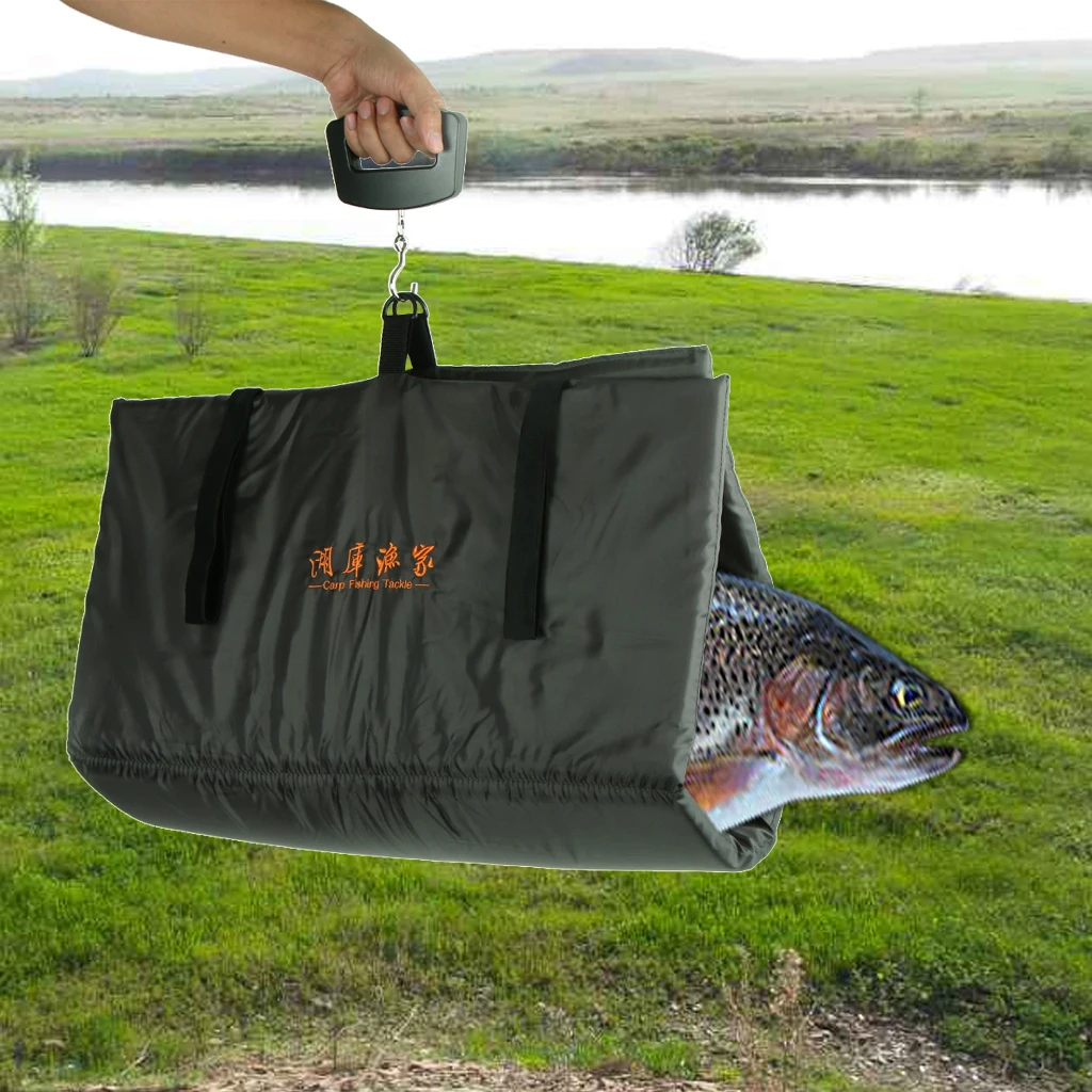 Unhooking Mat Compact Landing Pad Fish Protection Carp Fishing Tackle with Fish Ruler Tape & Hanging Digital Scale