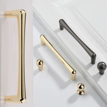 Modern Pearl Gray Furniture Handle Kitchen Cabinet Wardrobe Door Handle Drawer Knob K Gold Nordic Luxury Home Decoration