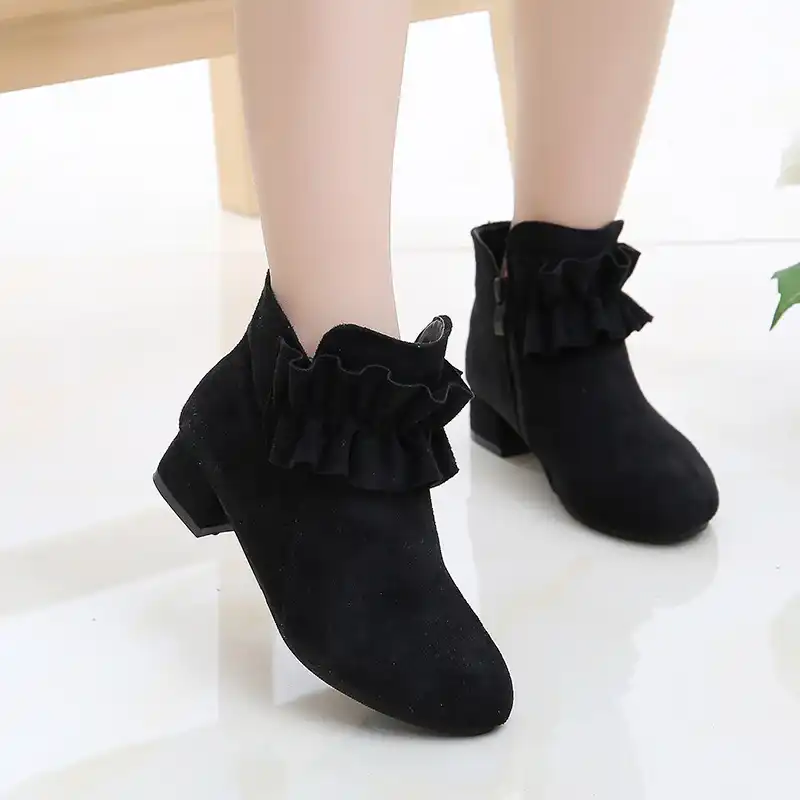 black high heel boots for kids