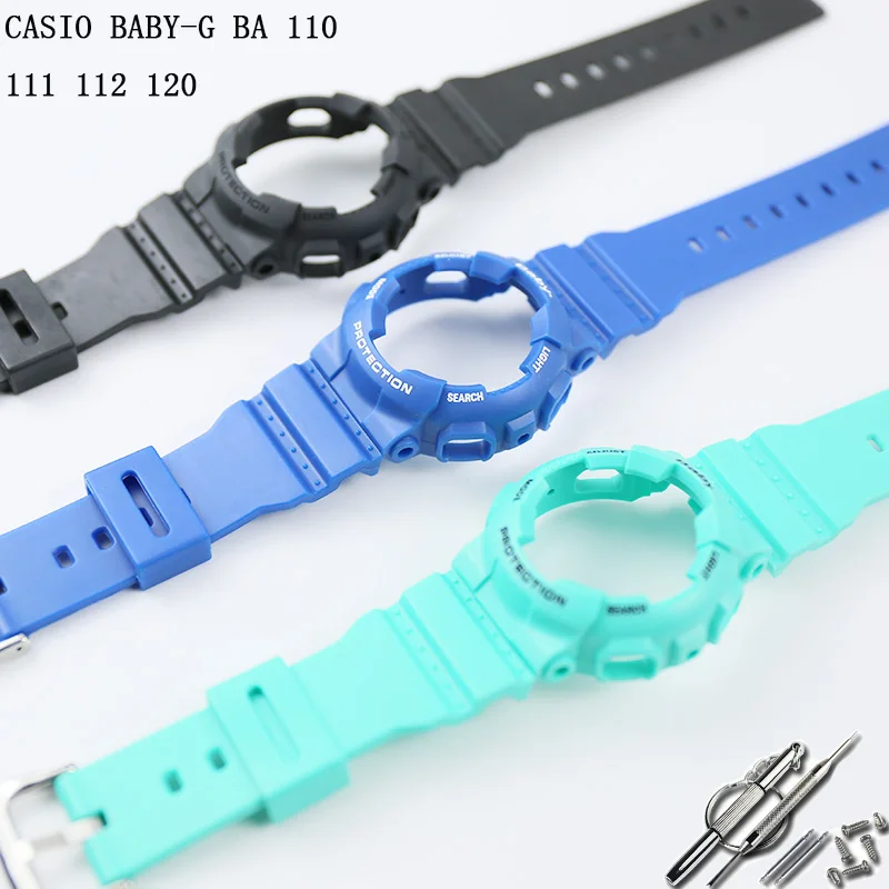 Аксессуары для часов резиновый ремешок 14 мм с пряжкой для Casio BABY-G BA 110 111 112 120 женский резиновый чехол для спортивных часов